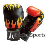 Boxing Gloves Black/Orange flame design