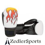 Boxing Gloves Black/white flame design