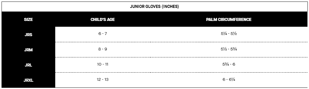 Grootte junior handschoenen MMA Handschoenen