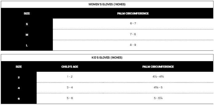 Size women kids gloves MMA Gloves